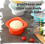 Stackable Silicone Artisan Pizza Dough Proofing Proving Containers with Lids-3 pack-500ml portion (Yellow)