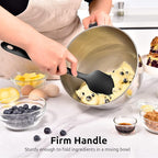 14in Extra Long Silicone Spatula: U-Taste 480ºF Heat Resistant Flexible Baking Mixer Scraper, Large Rubber Mixing Stirring Scraping Seamless Kitchen Turner Utensil for Nonstick Cookware (Black)