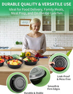 Meal Prep Containers with Lids - 50 Pack 32 oz Round Meal Bowls, Microwave, Freezer, Dishwasher Safe, BPA-Free To-Go Food Storage Containers
