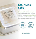 U Konserve Stainless Steel Food Storage Bento Box Container, Leak Proof Silicone Lid Dishwasher Safe - Plastic Free (15oz Teal)
