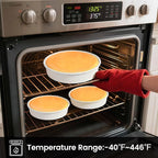 Vinino 10 Inch Silicone Round Cake Pan with Metal Reinforced Frame Set of 3, Nonstick Silicone Springform Pan for Baking Suitable for Making Layers, Cheese & Chocolate Cakes