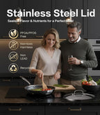 Non Stick Frying Pans with Lids, 10 Inch Fry Pan, Hybrid Large Frying Pan with Lid, Nonstick Skillet Stainless Steel, Dishwasher & Oven-Safe, Induction Compatible Cooking Pan