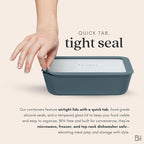 Ceramic Coated Glass Food Storage Containers | No PTFE, PFOA, PFAS, and BPA | Reusable Non Toxic Meal Prep Containers with Glass Lids | Easy To Store | 10 Piece Set [Dusk]