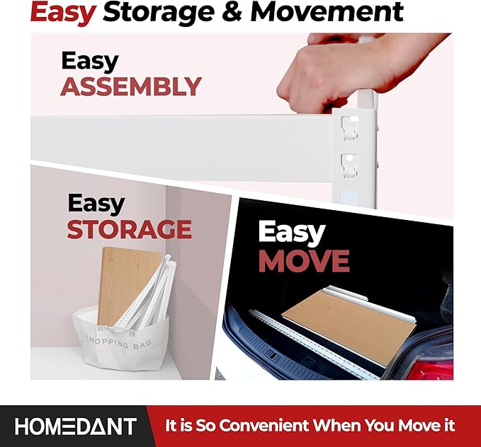 HOMEDANT White 5 Tier Laminated Boltless Heavy Duty Garage Storage Adjustable Wide Size Metal Shelving Unit Utility Rack Shelves Organization Shelf Shed Warehouse 47.7" W x 18.2" D x 71.3" H 1Pack