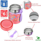 Rainbow Bento Lunch Box Set, 25.36 oz Capacity, Stainless Steel Insulated Soup Thermo, Leak-proof Bento Box, Microwave and Dishwasher Safe