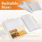 Kassel Ceramic Serving Platter Set | 14”/12” /10” Rectangular Serving Trays for Entertaining at Parties and Weddings | Oven Safe Large Serving Trays for Tacos, Steak, and Cake