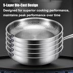 Titanium Pan, Pletefull Pure Titanium Pro Hammered Frying Pan, Multifunctional Non-stick Without Coating Cookware, Scratch-Resistant Durable Flat Pan Dishwasher-Friendly（10.23inch）