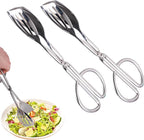 2 Pcs Serving Tongs, 10 Inch Buffet Tongs, Stainless Steel Kitchen Tong with Comfort Grip for Salads, Appetizers, Cake, Bread, Cooking, Party, Barbecue, Desserts, Ice