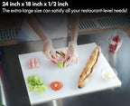 CURTA 2-Pack Cutting Boards for Kitchen, 24" x 18" x 0.5" White Color Coded Plastic Chopping Board with Anti Slip Surface Dishwasher Safe