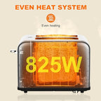 2 Slice Toaster Touch Screen, Stainless Steel Toasters Digital Timer 2 Slot Toasters, 8 Shade Settings 6 Bread Types for Bagel, Cancel, Defrost (Black)