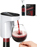 5-in-1 Electric Wine Decanter with Aerator,Digital Alcohol Bottle Dispenser Adjustable Dosing,Smart Whiskey Pourer, Liquor/Spirits Pump Automatic,Nice Gifts for Women Men Mom Dad Husband Boss (White)