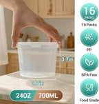 Food Storage Containers, 16 Pack 24oz Freezer Storage Containers with Lids, Leakproof, BPA Free, Microwave & Dishwasher Safe Takeout Container - Ideal for Soup and More