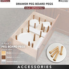 Rev-A-Shelf Trimmable Pegboard Drawer Divider Organizer, Trim to Fit Wooden Kitchen Cabinet Storage Utensil, Pots & Dish Rack, 24" x 21", 4DPS-2421