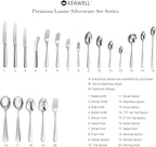 KEAWELL Premium Louise Spoons Set, Set of 4, 18/10 Stainless Steel, Exceptional mirror finish, Dishwasher Safe (9“ Serving Spoon)