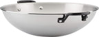 KitchenAid 5-Ply Clad Polished Stainless Steel Wok, Induction Compatible, Dishwasher Safe, 15 Inch Open Stir-Fry Pan