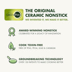 GreenPan Dover 8” and 10” 2 Piece Frying Pan Skillet Set, Non-Toxic PFAS-Free Ceramic Nonstick Coating, Sear Saute Fry Egg Omlete, Dishwasher & Oven Safe, Stay Cool Handle, Easy Pour Rims, Blue Haze