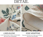 ISAENNE Designer Chinoiserie Linen Floral Extra Long Tablecloth Rectangle,White Wrinkle Resistant Table Cloth,Elegant Decor Tablecloths for Dining Thanksgiving Kitchen Party,67"*118"-Daffy