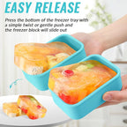 6 Packs 1 Cup Silicone Soup Freezer Molds with Lid Silicone Soup Freezer Trays Rectangle Reusable Food Preserving Tray Freezing Sauces Stews(Lake Blue)