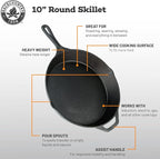 Backcountry Iron 12 Inch Round Large Pre-Seasoned Cast Iron Skillet