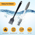 GEEKHOM Basting Brushes, Silicone Basting Pastry Baking Brush Set Heat Resistant Spread Oil Butter Sauce Marinade Meat Glazing for BBQ Grill Barbecue Baking Kitchen Cooking, 4 Pack, Black