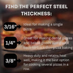 ThermiChef 16" by 16" Pizza Steel (3/16" Standard Thickness) - Multipurpose Cooking Steel for Ovens & Grills - Made in the USA