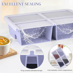 2 PACK 1 Cup Silicone Freezer Trays With Lid For Freeze & Store Soup, Broth, Leftovers, Microwave-safe Soup Freezer Container - Purple