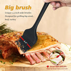 Walfos 3 Size Basting Pastry Brush, Silicone Pastry Brushes for Barbecue, Baking, Desserts, Cooking Brush for Kitchen - Strong Stainless Steel Core