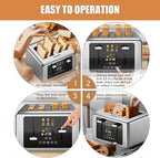 whall 4 Slice Touch Screen Toaster, Stainless Steel Toasters Digital Timer, Dual Control Panel Toasters，6 Shade Settings＆6 Bread Types, Smart Wide Slots, Bagel, Cancel, Defrost