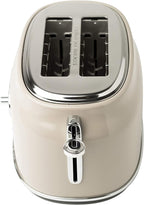 Haden Dorset 2 Slice Wide Slot Stainless Steel Toaster with Adjustable Browning Control & Non-Slip Feet, Putty & Chrome