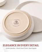 famiware Milkyway 33 oz Bowl Set, Pasta Bowls Set of 6, Salad Bowls Perfect for Your Friend for Housewarming, Thanksgiving, Christmas, Matte White