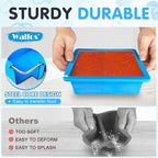 Walfos 2cup Silicone Freezing Tray with Lid - Easy Meal Prep Container and Kitchen Storage Solution, Make Perfect Freezing,Storing Soups, Foods, Stews, Dips or Sauces Simple and Convenient-4-PACK BLUE
