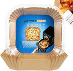 100PCS Air Fryer Paper Liners, Disposable Non-Stick Air Fryer Parchment Paper Fit 4-8QT Air fryer Basket Oil Resistant, Waterproof Baking Paper Roasting Microwave (Square,8 Inch)