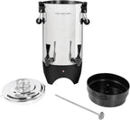 HomeCraft 45-Cup Coffee Urn and Hot Beverage Dispenser with Double Dripless Faucet, Quick-Brewing, Stainless Steel