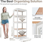 HOMEDANT House 5 Tier 24.4" W Laminated Metal Shelving Unit Adjustable Storage Utility Rack Heavy Duty Shelves Organization Multipurpose Shelf Kitchen Garage Pantry Closet 10 Pack