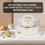 12 Inch Cake carrier Container with Lid and Handles Includes Insulated Bag for Safe Transportation of Buttercream Doesn't Melt Easy for Cakes, Pies and Cupcakes (Grey)