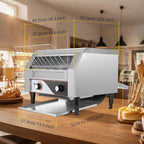 Dyna-Living Commercial Toaster 450 Slices/H Restaurant Toasters 110V 2600W Conveyor Rotating Toaster Oven Commercial Belt Toasters Hamburger Bread Bun Toaster for Restaurant