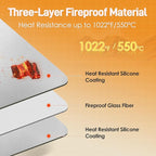 Heat Resistant Mats for Countertop - Fireproof 15x18 in Heat Resistant Mats for Air Fryer - Kitchen Countertop Protector for Air Fryer, Coffee Maker, Stand Mixer, Toaster, Oven 2PCS - Grey