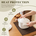 KXN Placemats Set of 6, Dual-Layer Thickened Faux Linen Table Mats, Heat Resistant & Wrinkle-Free, Machine Washable Cloth Place Mats for Kitchen Dining Indoor Outdoor (Brown)