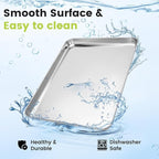 12 Pack Stainless Steel Baking Sheet Pans, 17.3" L × 12.2" W × 1" H Cookie Sheets for Toaster Oven, Rust-Resistant, Dishwasher Safe