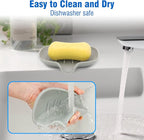 3 Pack Soap Bar Holder, AIMAIAIMAI Self Draining Soap Dish, Quick Drainage, Soap Dishes for Bathroom, Shower, Silicone Soap Tray for Kitchen, BPA-Free, Dishwasher Safe (Gray)