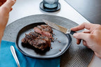 DURA LIVING Premium 8-Piece Steak Knife Set – Sharp Serrated Blades, Forged High Carbon Stainless Steel, Full Tang, Ergonomic Handle, Elegant Black Finish – Ideal for Dining & Entertaining