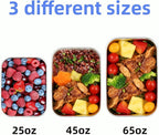 Stainless Steel Lunch Box Container with Lid, Pack of 3 Bento Snack Boxes for Work, Travel or Picnics, Dishwasher Safe, 25oz, 45oz, 65oz