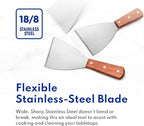 New Star Foodservice 38309 Wood Handle Slant Edge Grill Scrapers, 4 by 8.5-Inch