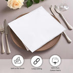 Urban Villa Cloth Napkins White Dinner Napkins Set of 12 (18X18 Inches) 100% Cotton Absorbent Washable Durable Reusable Cloth Napkins Ideal for Farmhouse Party Thanksgiving Harvest Fall Dinner Napkins