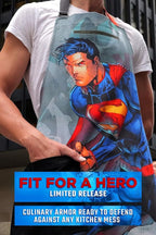 Dalstrong Chef Kitchen Apron - DC Superman™ Man of Steel Edition - Premium Cotton & Nylon Straps - 2 Pockets - Steel Hangloops-Unique Size Fit for All - Stain Resistant