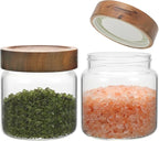 Small Glass Jars With Lids 16oz Spice Jars with Screw Lids Kitchen Clear Glass Storage Canister Container for Salt Herbs Cinnamon Coffee Seasoning Candy Cookie Tea (16oz(500ml)-2 pack)
