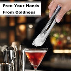 4Pcs Ice Pick Set, Stainless Steel Ice Chipper with Wood Handle, Bartender Kit Ice Crusher with Tong Ideal for Bars, Kitchen and Carving Craft Art