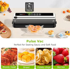 Bonsenkitchen Vacuum Sealer for Food, Multi-functional & Compact Vacuum Sealer Machine with the Latest Airtight Technology | Bag Cutter | ETL Listed | (Silver-Black)
