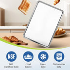 12 Pack Stainless Steel Baking Sheet Pans, 17.3" L × 12.2" W × 1" H Cookie Sheets for Toaster Oven, Rust-Resistant, Dishwasher Safe