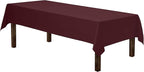 Gee Di Moda Rectangle Tablecloth - 60 x 84 Inch Burgundy Table Cloth for 5 Foot Rectangle Table - Heavy Duty Washable Fabric - for 5 Ft Buffet Table, Holiday Party, Dinner, Wedding & Baby Shower